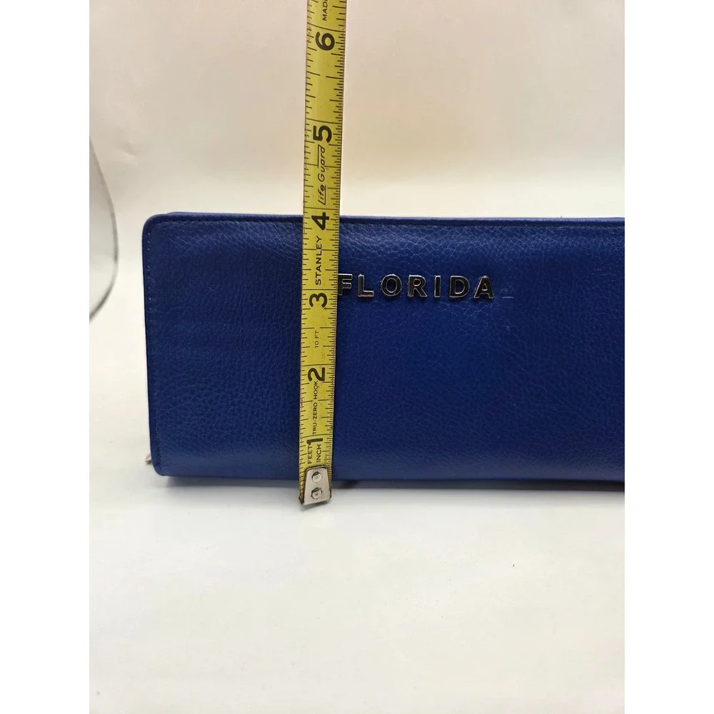 Sandol Florida Gators Royal Blue Pebbled Vegan Leather Continental Wallet NEW